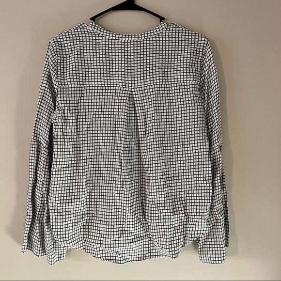 Madewell Bell-Sleeve Button-Down Shirt - Windowpane - Small - NWT - Picture 6 of 12